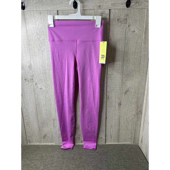 High-Waisted Pink Brushed Sculpt Leggings High Rise Waistband & Hidden Pocket XS - Picture 1 of 9